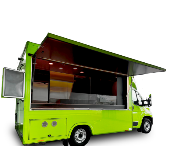 Food Truck Gesamtansicht Freisteller dunkel