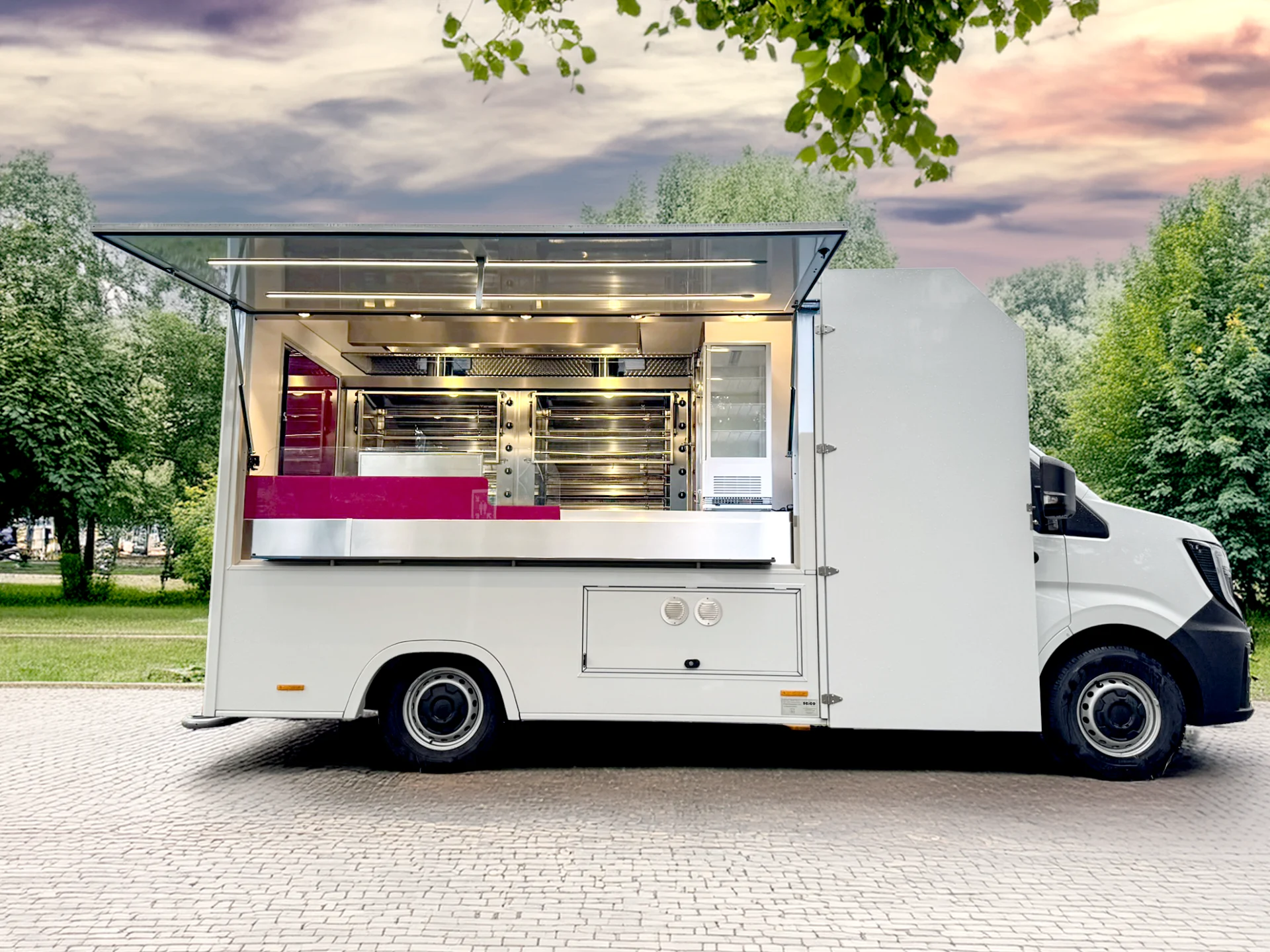 Hähnchenwagen für den Einsatz auf Grillplätzen in einer Stadt kaufen