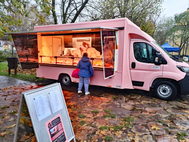 Verkaufswagen mit Kuehltheke in Ungarn